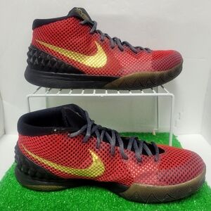 Nike Kyrie 1 Sz 12 NIKE ID Colorway Red Black Gold RARE 747423-991 Basketball JC